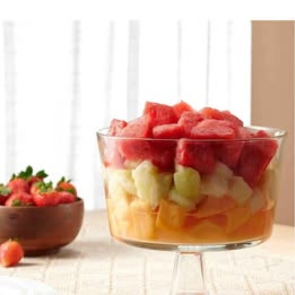 Vintage clear glass pedestal bowl - Picture 2 of 8